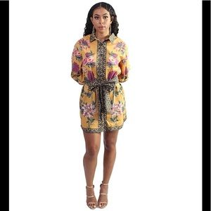 Floral Print Shirt Dress